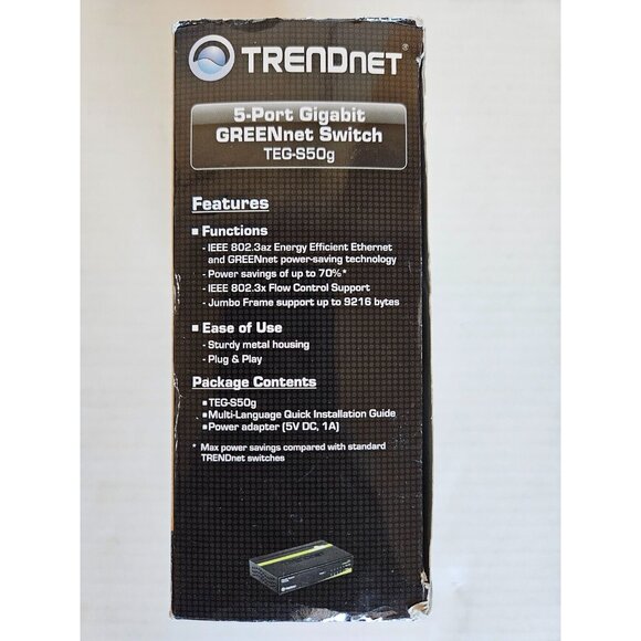 TRENDnet 5-Port Gigabit GREENnet Switch, (TEG-S50g) - Picture 3 of 6